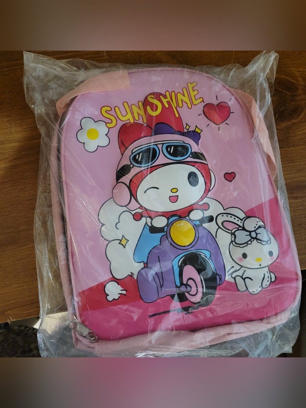 Pink Sanrio My Melody Kids Backpack with Cute Scooter Design. New No Tags